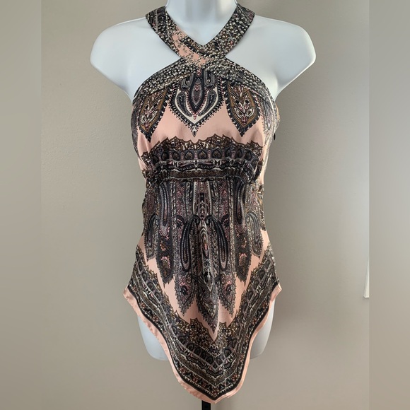 Cache Silk Handkerchief Halter Blouse - Picture 16 of 16